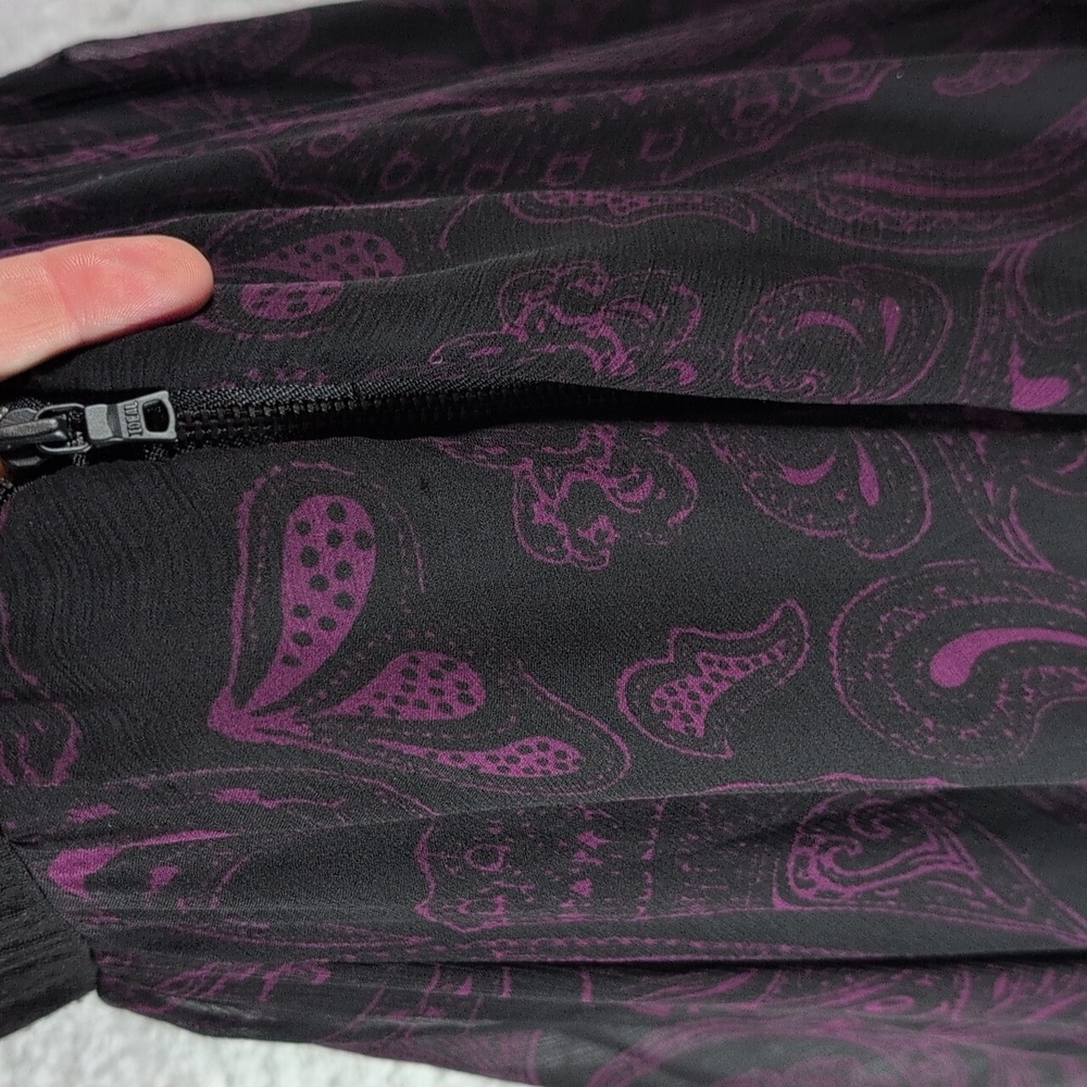 Alice + Olivia Black and Purple Backless Maxi Dress SILK 🩷 - Picture 7 of 8